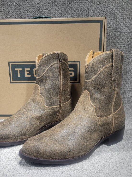 Tecovas The Dean Men\'s US Size 8.5 EE Granite Suede Western Zip Boots main image 4